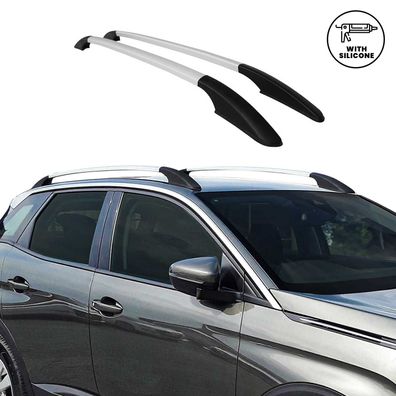 Aluminium Dachreling Relingträger für Renault Clio 2012-2019 Silber 2x