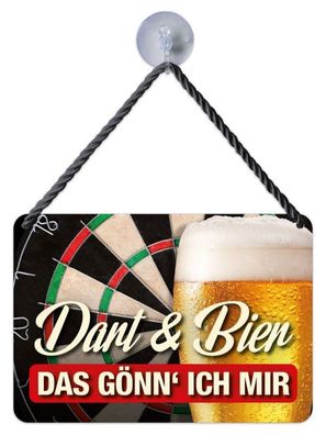 Kulthänger Blechschild Dart & Bier KH212