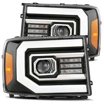 GMC Sierra Alpharex Pro Projector Scheinwerfer Neon Tube LED 07 - 13 2007 2013 Jet Bl