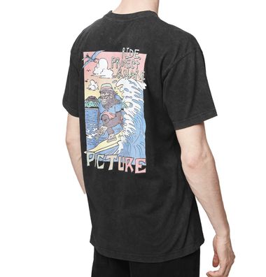 Picture T-Shirt Tsunami a black washed - Größe: S