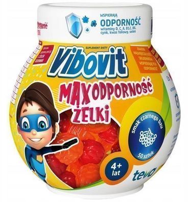 Vibovit Max Immunstärke, 50 Gummibärchen - Nahrungsergänzungsmittel aus Polen