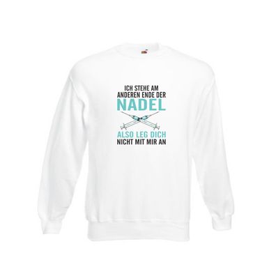Ich stehe am anderen ende der Nadel | krankenschwester Sweatshirt Weiß