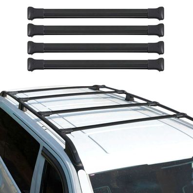 Dachträger Gepäckträger für Renault Trafic 2001-2014 Aluminium Schwarz 4tlg
