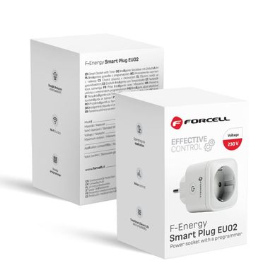 Forcell F-ENERGY EU02 Smart Plug mit WLAN & Sprachsteuerung, weiß
