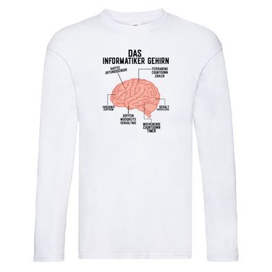 Informatiker Gehirn | Softwareentwickler | Computer | Nerd Long Sleeve Weiß