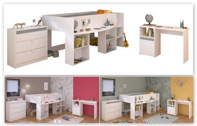 Parisot Pirouette15 Set 3-tlg. – Hochbett, Tisch & Kommode