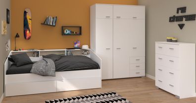 Parisot Sleep 41 Jugendzimmer-Set 90x200 – Weiß/Eiche