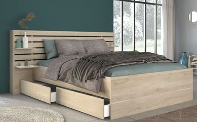 Escale 3 Schubkastenbett 160x200 – Eiche Optik