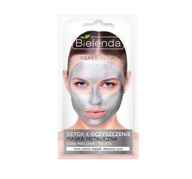 Bielenda Silver Detox Reinigungs-Metallic-Maske fuer Misch- und fettige Haut, 8g