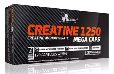 Olimp Kreatin Mega Kapseln 1,25g - 120 Stück, Hochdosiertes Nahrungsergänzungsmi