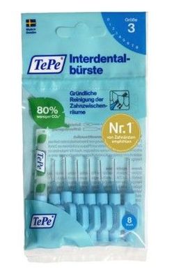 TePe Interdentalbürsten 0,6mm, 8 Stück - Hochwertige Zahnzwischenraumpflege aus