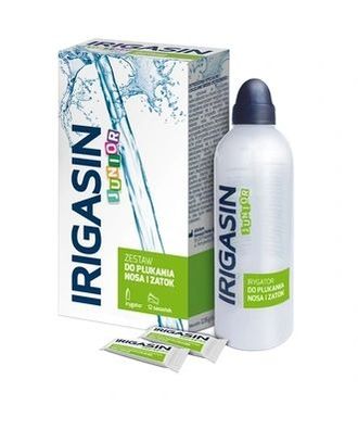 Irigasin Junior Set (12 Beutel + Irrigator) - Effektives Nasenspülsystem für Kin