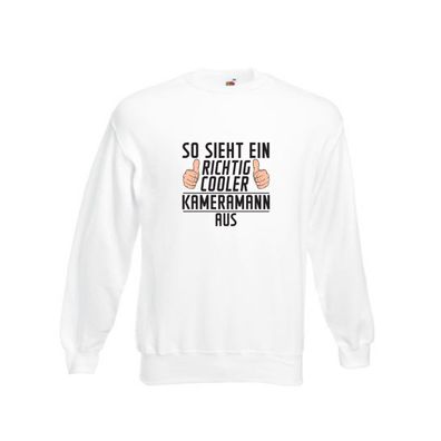 Richtig Cooler Kameramann | Kamera Sweatshirt Weiß