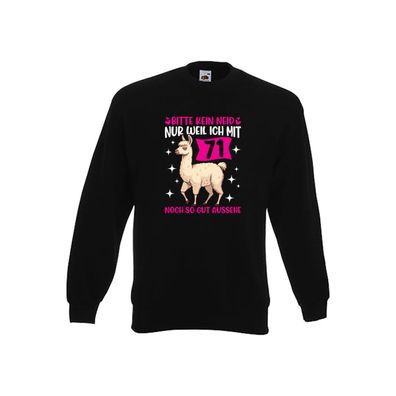 71. Geburtstag | 71 Jahre | Lama | gut aussehen Sweatshirt Schwarz