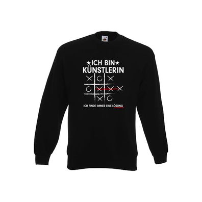 Lösung finden: Künstlerin | Kunst Sweatshirt Schwarz