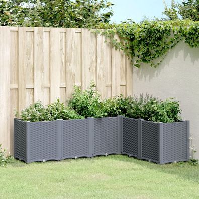 Modularer Pflanzkübel aus Polypropylen – 6er-Set in Rattan-Optik für Garten