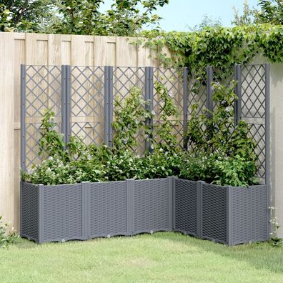 Blumenkübel | Rankhilfe | Pflanzkübel mit Rankgitter | Tomatenkübel | PE-Rattan