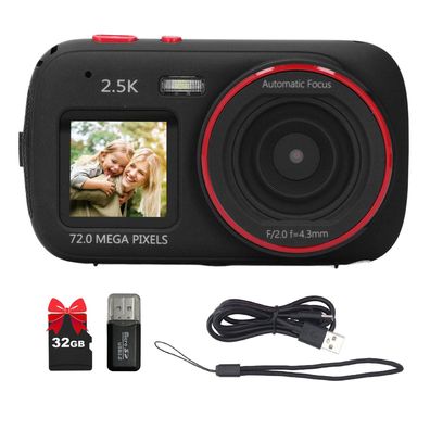 Digitalkamera, Kinderkamera, Kompaktkamera, Fotogerät, 72MP, 16x-facher Digitalzoom