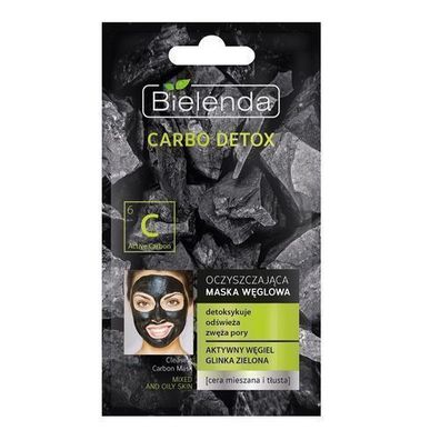 Bielenda Kohlen Gesicht Maske fuer Mischhaut & fettige Haut, 8g