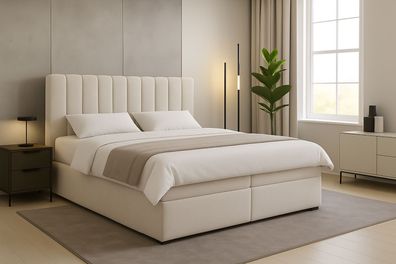 Boxspringbett MADRID mit 2 Bettkästen, Doppelbett mit Bonell-Matratze + Topper Bett