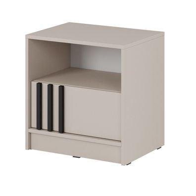 BETTSO Nachttisch NELLY aus Kaschmir mit eleganter Front und Schublade 51 cm