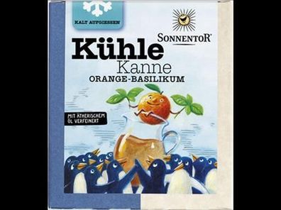 Sonnentor 3x Kühle Kanne Orange-Basilikum Tee, Pyramidenbeutel 40g