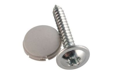 Schraube 12 Stk. für S4, Spax 3,9 x 25 verzinkt + Kappe grau 209f641 NEU