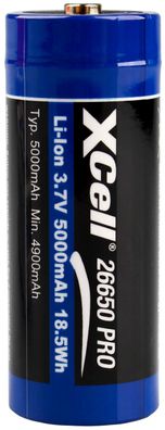XCell 26650 Li-Ion Akku 3,7V 5000mAh mit PCB Schutz – Hochleistungszelle