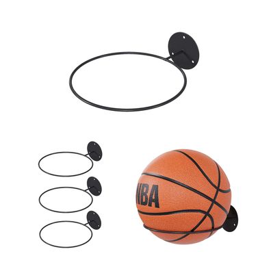 QLS Ballhalterung 3 Stück Wandmontiert aus Metall Basketball Fußball Schwarz 11088