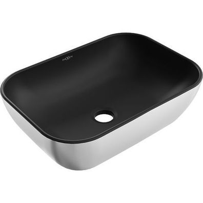 Mexen Rita Aufsatzwaschbecken 45 x 32 cm, schwarz matt/Silber - 21084574