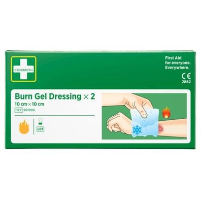 Cederroth Burn Gel Dressing 10x10 cm REF901900 (1 Pkg. zu 2 Stk.)