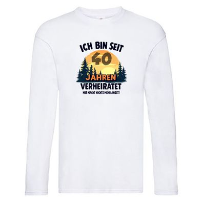 Ich bin Verheiratet | 40. Hochzeitstag | Ehepaar v2 Long Sleeve Weiß