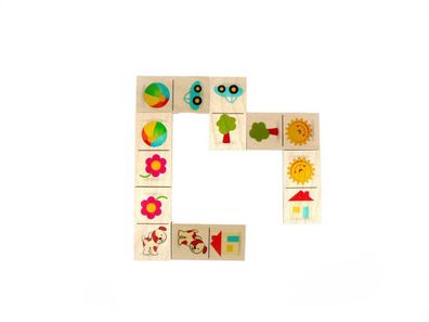 Holzspielzeug Dominospiel Sonne BxLxH 60x10x30mm NEU Domino Memo Tiere