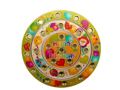 Holzdekoration 3 Geburtstagsringe Happy Birthday im Set BxLxH 215x10x215mm NEU