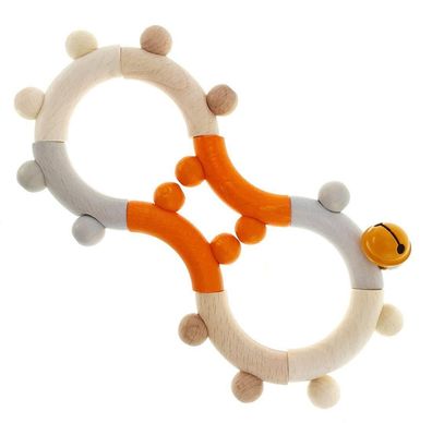 Babyspielzeug Motorikrassel ?8? orange natur BxLxH 80x19x165mm NEU Babyrassel