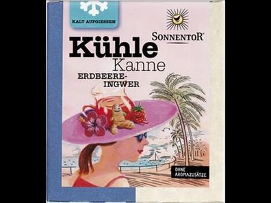 Sonnentor 6x Kühle Kanne Erdbeer-Ingwer Tee, Pyramidenbeutel 44,8g