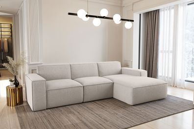 Ecksofa L-Form Siena Stoff Artico Nata Rechts