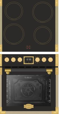 Kaiser Herd-Set Art Deco EHC 6776 I AD Retro Herdset Backofen mit Induktionskochfeld
