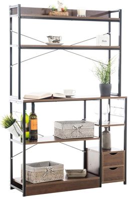Küchenregal- Regal Schrank Standregal Metallregal Küchenschrank- Wallnuss