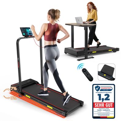 FunLife F4 Laufband für Zuhause klappbar mit Steigung, kompaktes Walking Pad für Büro