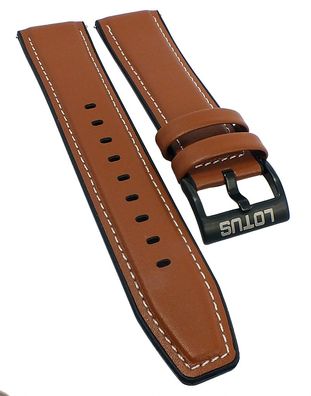 Lotus | Uhrenarmband 22mm Leder/PU braun/schwarz mit Naht | 50012/1