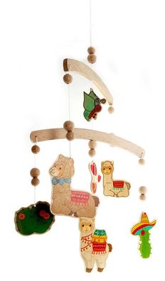Babyspielzeug Mobile Lama BxHxT 33x62x33cm NEU Holzmobile Kinderbett Wagen