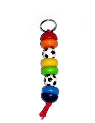 Holzspielzeug Schlüsselanhänger Fußball BxLxH 16x16x90mm NEU Schlüsselanhänger