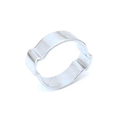 2-Ohr Klemme / Zweiohrschelle aus Edelstahl / (Spannbereich) 5,0-7,0 mm
