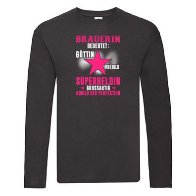 Superheldin: Brauerin | Bier Brauerin | Brauerei | lustig Long Sleeve Schwarz