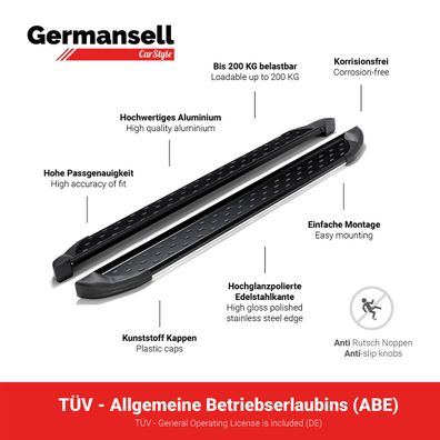 Trittbretter passend für Toyota RAV4 2013-2015 Olympus mit TÜV - Farbe: