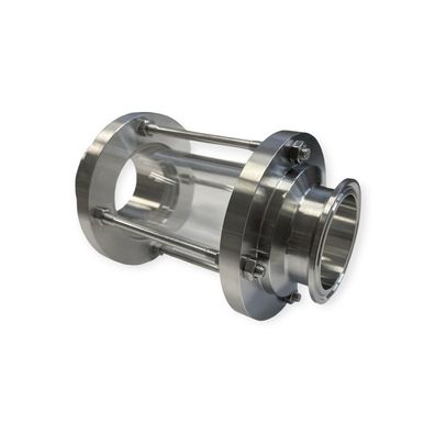 Clamp-Schauglas aus Borosilikatglas mit Schutzstäben - Edelstahl 1.4301, 16 bar / (N