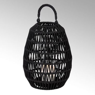 Lambert Cahaya Outdoor Laterne schwarz , Fish net rope", H 37 cm D 29 cm 64768