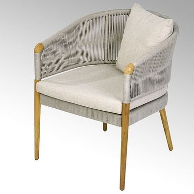 Lambert Borkum Gartenstuhl "Fish Net Rope" geflochten, beige Armlehnen gerade