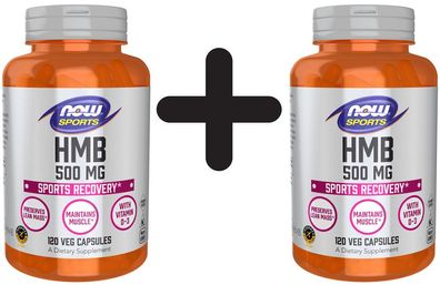 2 x NOW Foods HMB, 500mg - 120 vcaps